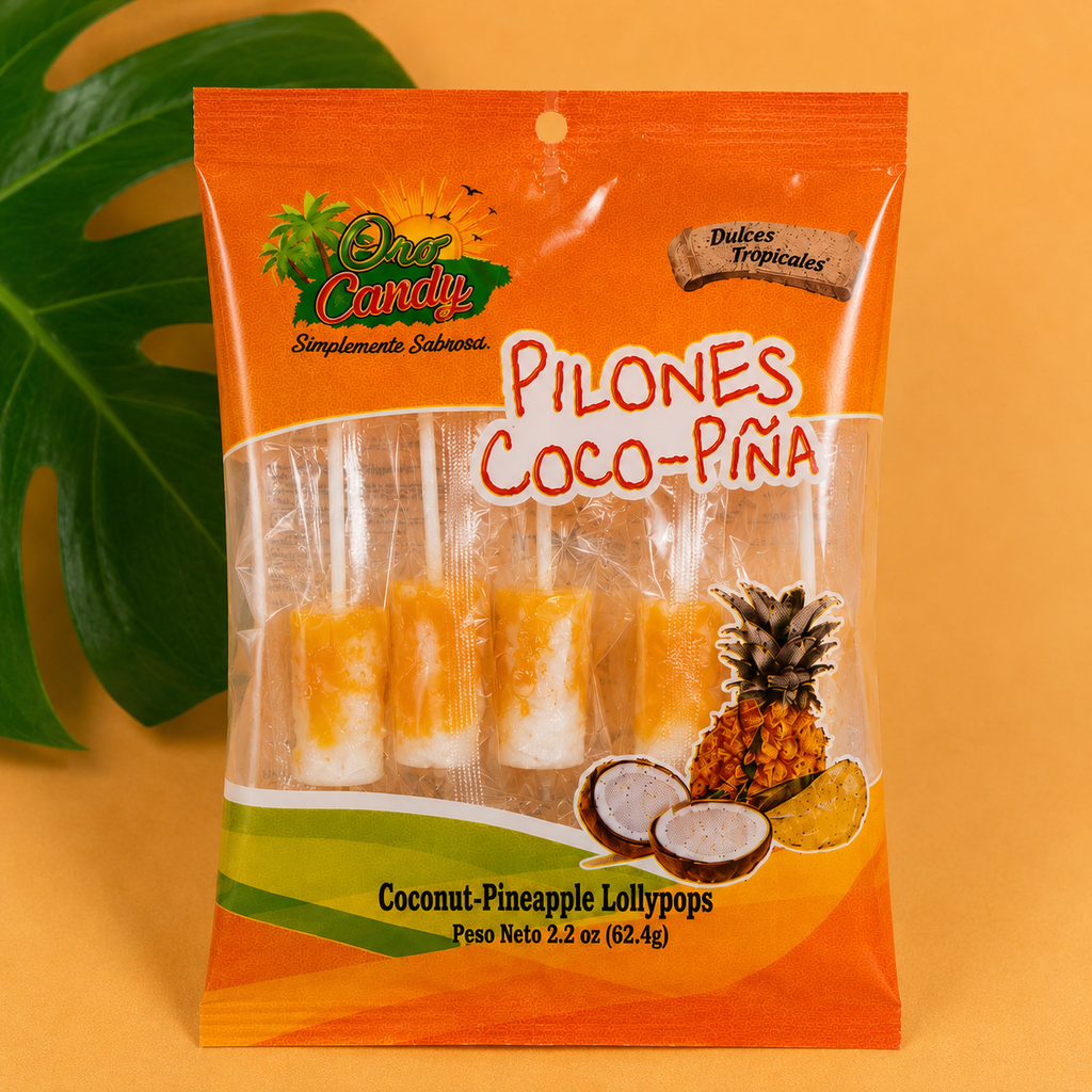 Pilón de Coco Piña (Coconut Pineapple Lollipop)