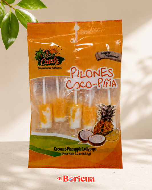 Pilón de Coco Piña (Coconut Pineapple Lollipop)