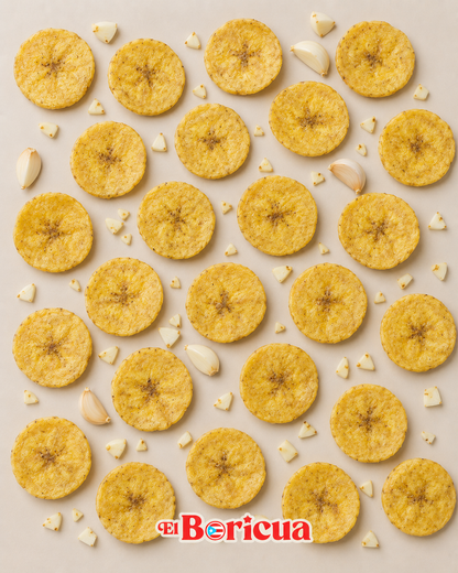 Platanutres con Ajo (Garlic Plantain Chips)